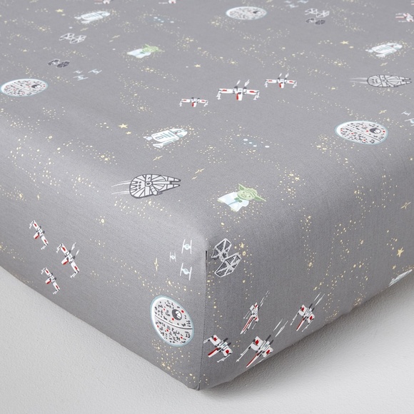 Star Wars Allover Sky Organic Crib Fitted Sheet - PBK - Picture 1 of 6